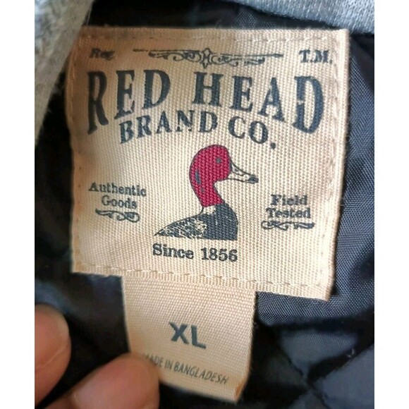 Red Head Flannel Jacket Quilted Red Plaid Men's XL Hooded Full Zip Pockets - Picture 6 of 11